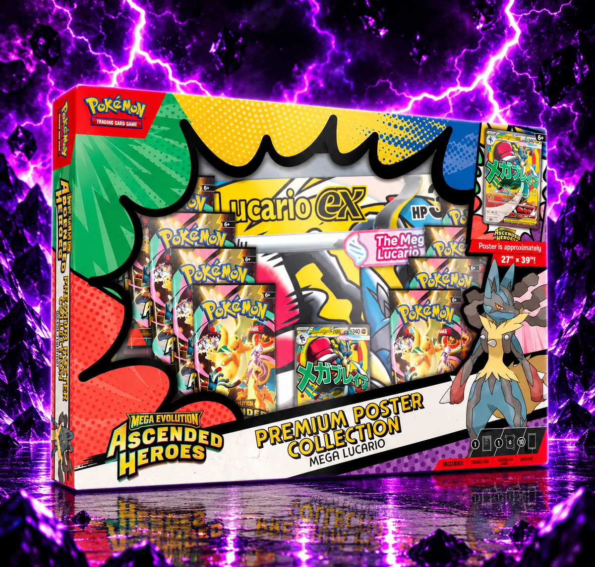 Pokémon TCG: Mega Evolution – Ascended Heroes Premium Poster Collection – Mega Lucario